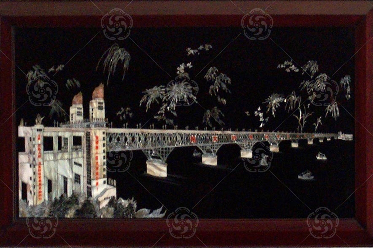 平磨螺鈿《南京長江大橋》